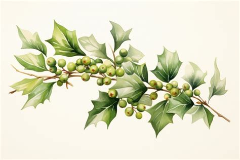 Christmas mistletoe plant leaf tree. | Premium Photo Illustration ...