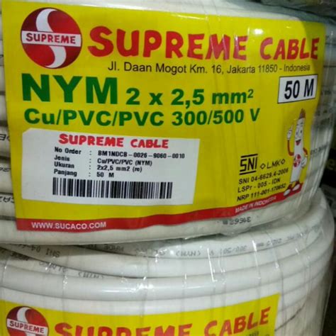 Jual Kabel Listrik Supreme Nym 2 X 2 5 2x2 5 Mm Roll 50 M Meter Gulung