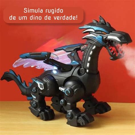 Dinossauro Brinquedo Grande De Som e Luz Cospe Água de Verdade