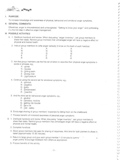 Anger Management Worksheets | PDF