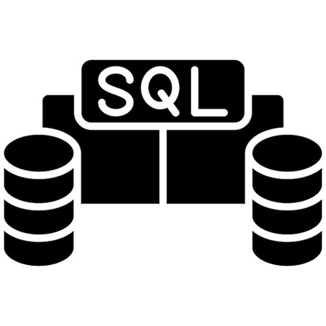 Base De Datos Sql Glyph Ilustraci N En Negro S Lido Vector Premium