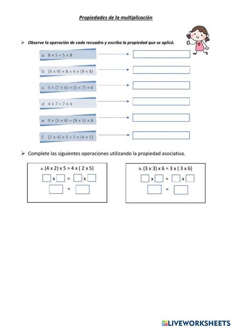 Ejercicio De Propiedad Conmutativa Y Asociativa De La Multiplicación Conmutativa Propiedades