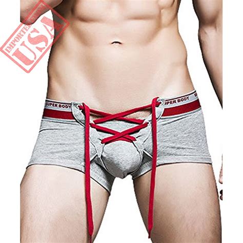 Banana Bucket Men S Sexy Lingerie Cotton Tie Rope Cute Boxer Brief Underwear Panties Us S