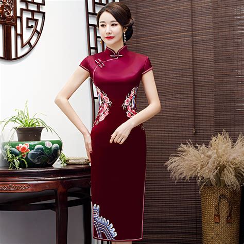 Mandarin Collar Cheongsam Chinese Traditional Dress Qipao Dress Velvet