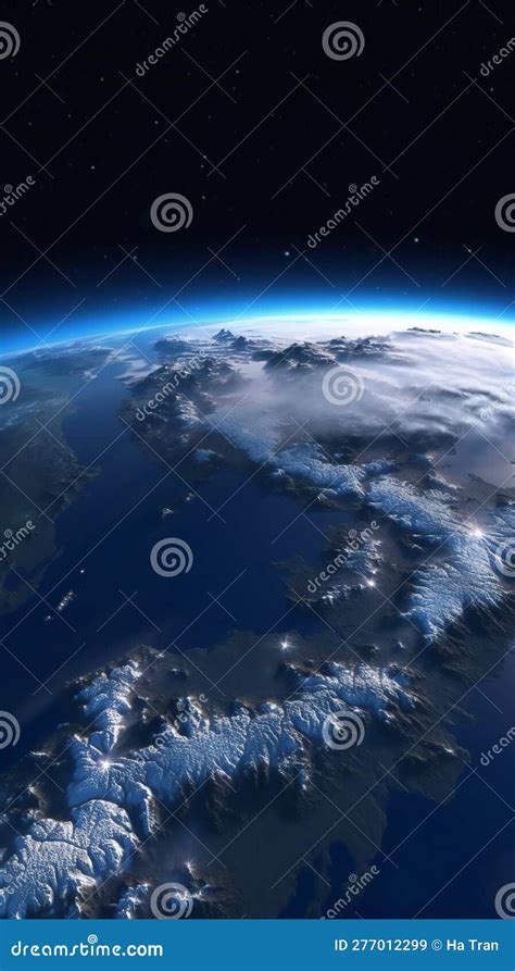 View of the Planet Earth from Space during a Sunrise Stock Illustration ...