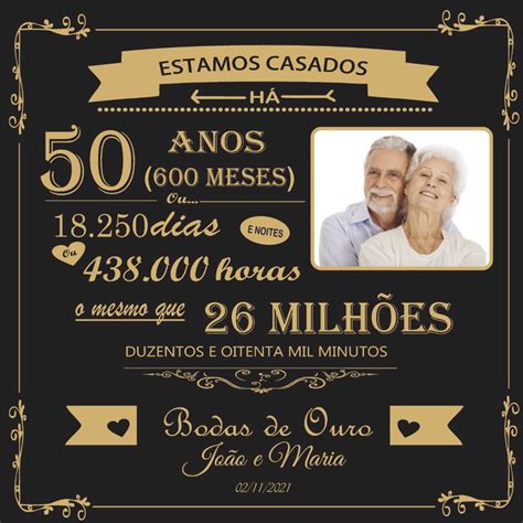 Azulejo Personalizado Presente Bodas Ouro Casamento 50 Anos