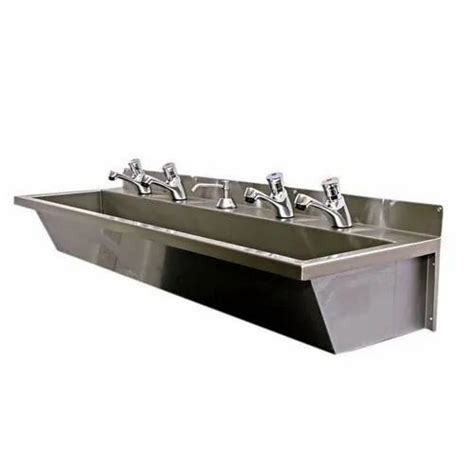 silver stainless steel wall mounted hand wash sink wash basin type