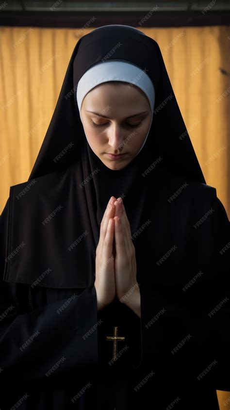 Premium Photo | Nuns praying modern illustration