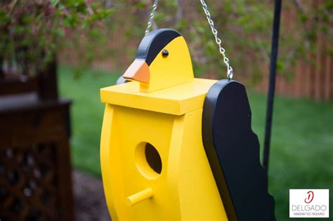 American Goldfinch Bird House Birdhouse Hand Painted Solid | Etsy