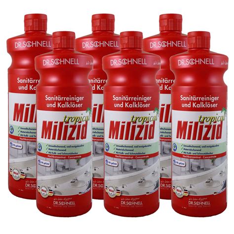 Dr Schnell Milizid Tropical 6 x 1 Liter Sanitärreiniger Set bei Riemax