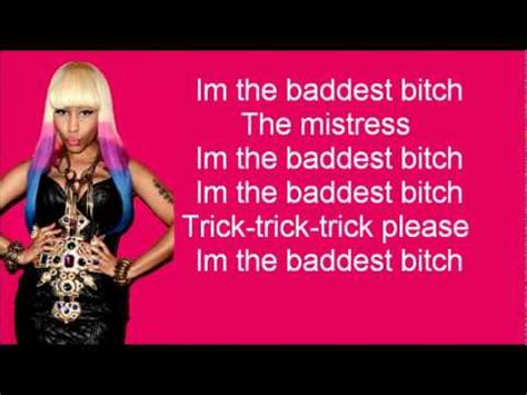 Nicki Minaj Baddest Bitch LYRICS YouTube