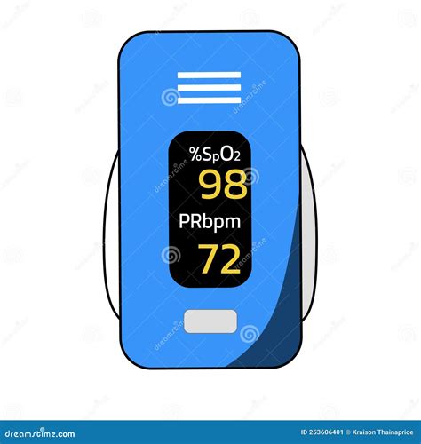 Normal Level Oxygen And Pulse On Finger Pulse Oximeter Stock Vector