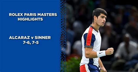 Rolex Paris Masters Deuxième Tour Alcaraz En Patron Face à Sinner