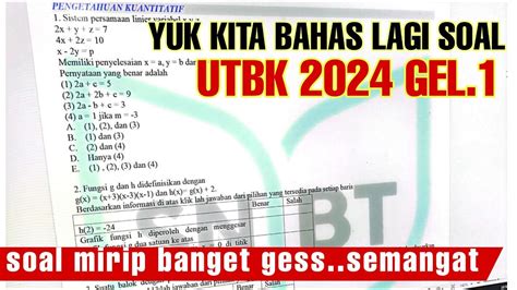 Update Bocoran Soal Utbk Gelombang Snbt Utbk Youtube