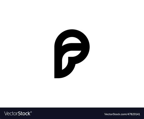 Modern And Creative Letter Pf Or Fp Monogram Logo Vector Image