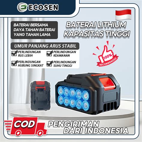 Jual ECOSEN New Baterai Litium 98VF 198VF 199VF Li Ion Batrai Bor