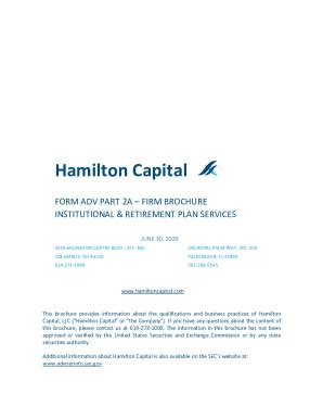 Fillable Online Form ADV Part 2A Investment Adviser Brochure Capital