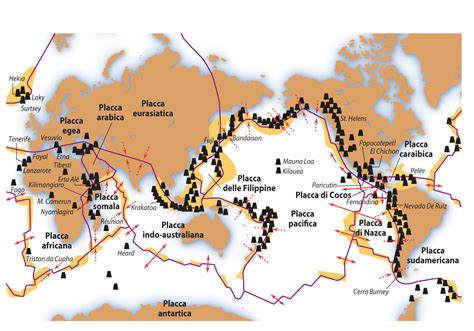 Movimenti Delle Placche Zone Sismiche E Vulcaniche Del Pianeta