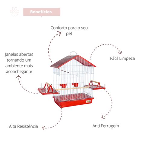 Gaiola Para Ave Calopsita Grande Luxo Teto Plastico Jelplast Em