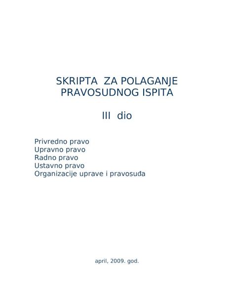 DOC Skripta Za Pravosudni Privreda Upravno Radno Ustavni Sistem