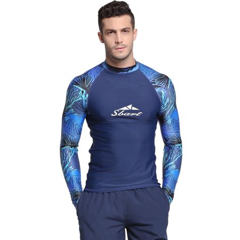 Sbart 1PC Rash Guard hombres natación camisetas de manga larga Windsurf