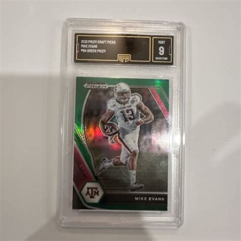 2021 Panini Prizm Draft Picks Green Prizm 64 Mike Evans For Sale