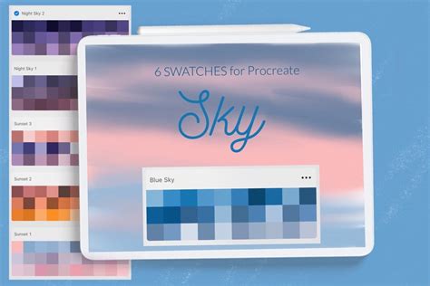 Sky Swatches Procreate Blue Sky Sunset Graphic By Letsartshop