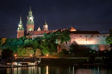 Wawel Castle, Poland, Castles, Houses, Krakow, Night, Street lights, HD ...