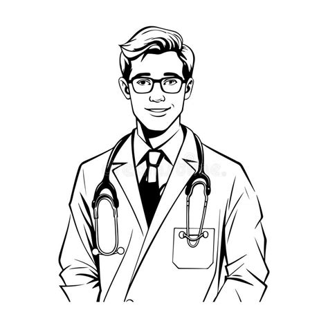 Simple Sketch Male Doctor Stock Illustrations 128 Simple Sketch Male