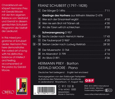 Franz Schubert Lieder Cd Jpc