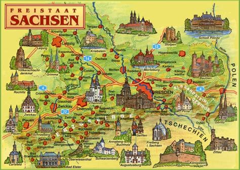 Saxony tourist map - Ontheworldmap.com