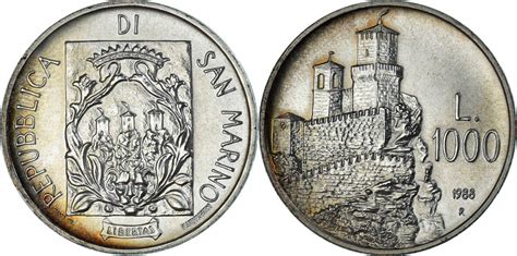 San Marino Lire R M Nze Rome Fortifications Unz Silber