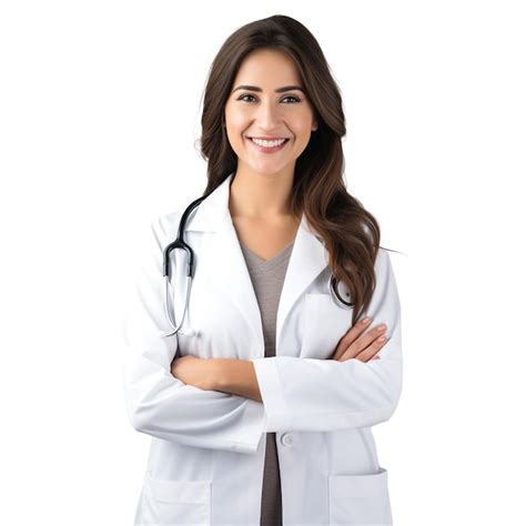 Premium Psd Portrait Of Smiling Female Doctor Isolated On White