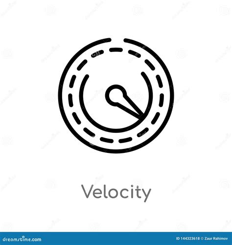 Icono Del Vector De La Velocidad Del Esquema L Nea Simple Negra Aislada