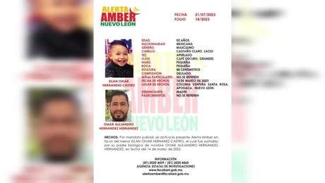 Alerta Amber Buscan A Elian Omar De A Os Sustra Do Por Su Padre En