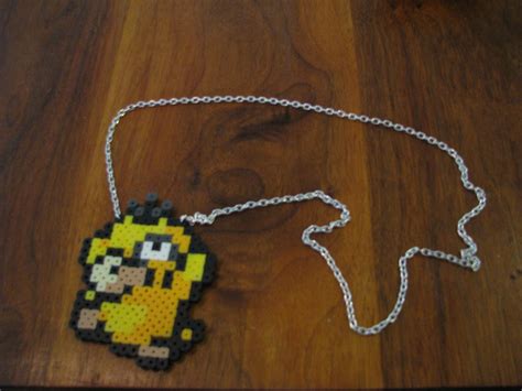 Psyduck Pokemon Perler Bead Necklace Homemade