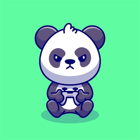 Ilustração do ícone dos desenhos animados do panda bonito animal