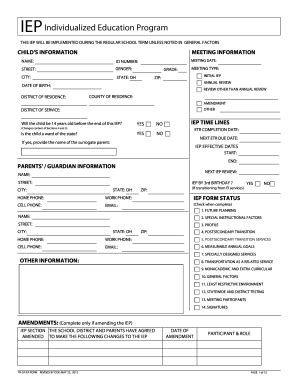 Iep Full Form Fill Out And Sign Printable Pdf Template Signnow