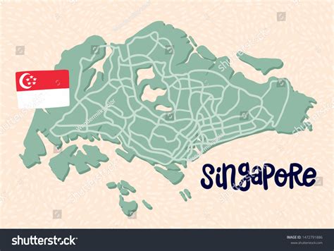 Cute Cartoon Map Singapore Drawn By Stock Vector (Royalty Free) 1472791886 | Shutterstock