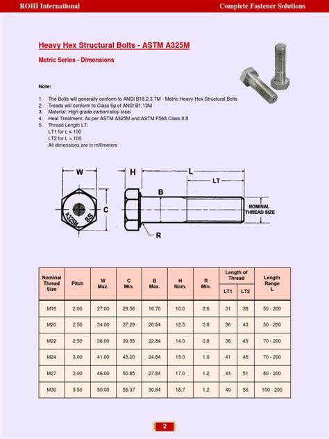 Heavy Hex Structural Bolts - ASTM A325M - Copy