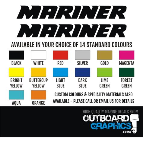 Mariner 50hp 4 Stroke Efi Outboard Decalssticker Kit