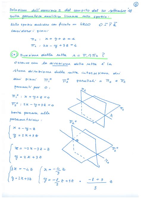 Esercizi Svolti Analitica Spazio Geometria E Algebra Studocu