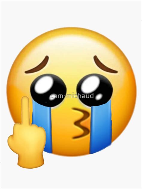 "upset crying face emoji " Sticker for Sale by cam-michaud | Redbubble