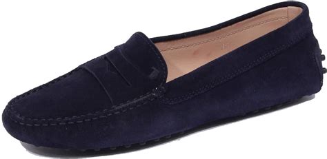 1823j Mocassino Donna Dark Blue Tods Scarpe Suede Shoe Loafer Woman