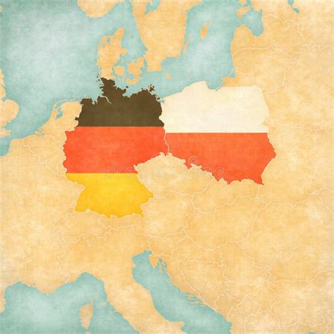 Mapa De Europa Central De Alemania Y De Polonia Stock De Ilustraci N