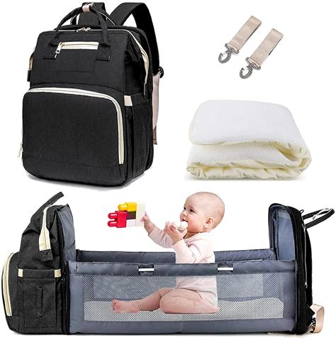 Bolsa de pañales para cama de bebé mochila plegable para recién nacido