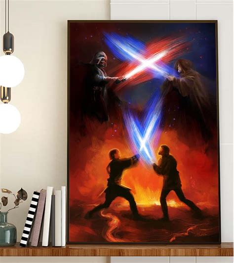 Darth Vader Vs Obi Wan The Circle Is Now Complete Star Wars Home Decor Poster Canvas Rever Lavie