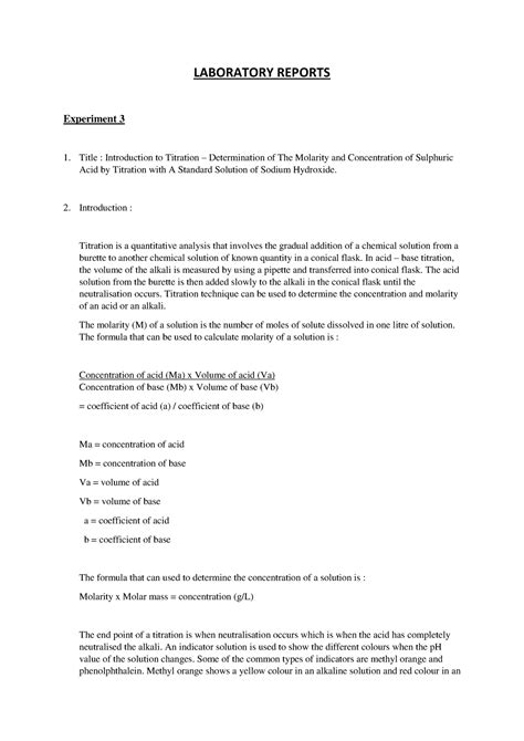 LAB Report Experiment 3 CHM138 NOOR Fateen Farisha 2022717893