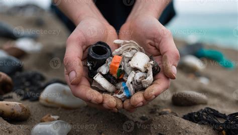 Oceanside cleanup activities removing plastic debris, helping to