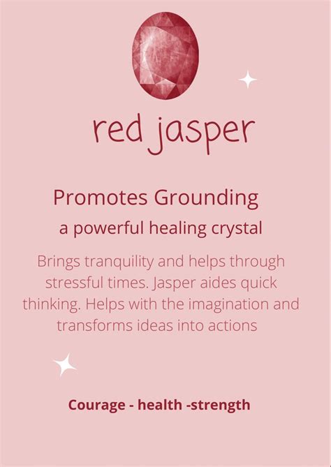 Red jasper | Crystal healing chart, Red jasper, Spiritual crystals